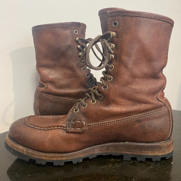 Officine Creative Moc Toe Logger Boots 8" Leather Lug Tread Size 10D M US - Picture 3 of 15